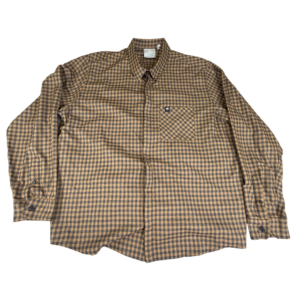 Mammut Shirt Mens 2XL Brown Check Long Sleeve Button Front Outdoor Hiking
